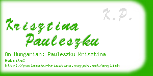 krisztina pauleszku business card